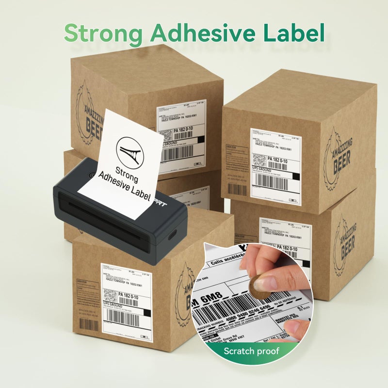 iDPRT Shipping Labels - 4x6 Thermal Direct Address Labels  Fan-Fold  Strong Adhesive  500 per Stack - Image 5